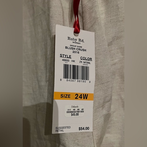 Ruby Rd 24W Beige Linen Trousers - Picture 4 of 8